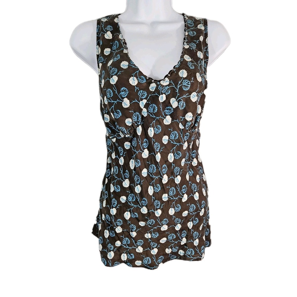 Old Navy Tank Top Womens XL Floral Silk Babydoll Y2K Blouse Summer Lightweight